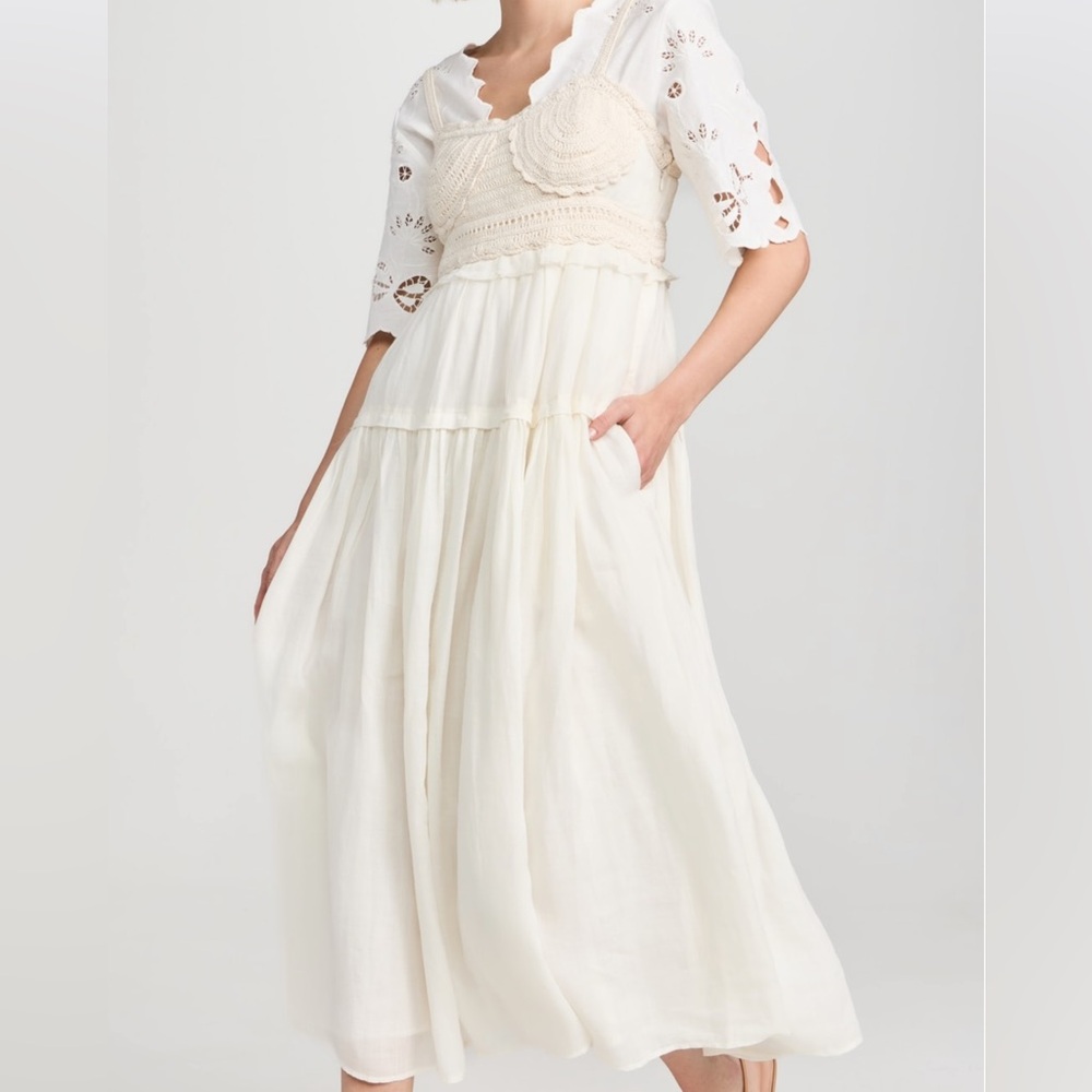 ULLA JOHNSON Gisella midi dress Sz 4 - Picture 5 of 8